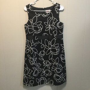 R&K Originals Black and White Floral Dress 12P